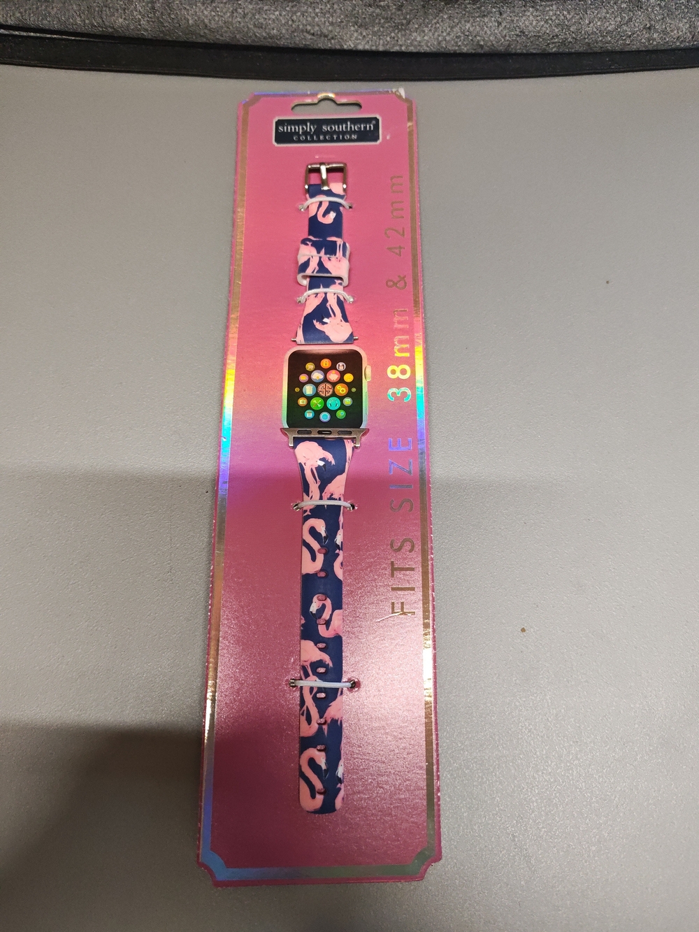 Simply Southern Navy and Pink Flamingo Silicone Watch Band